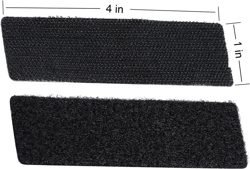 JUMINIZ 20 Sets 1x4 Inch Hook and Loop Fastener Strips with Adhesive Heavy Duty Double Sided Sticky Picture Hanging Wall Mounting Tape for Home and Office Use, Black - Image 4